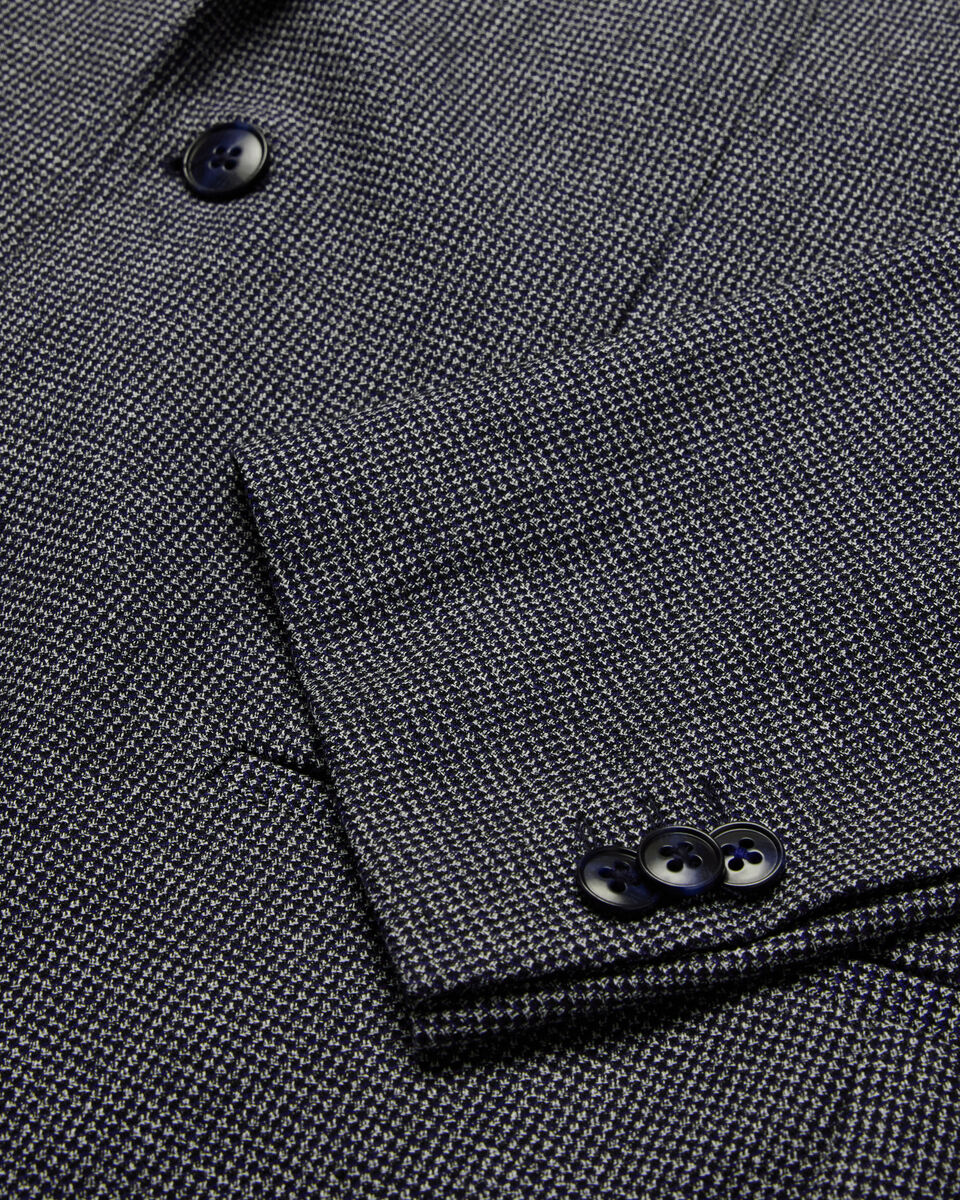 Two-Toned Houndstooth Blazer, Navy, hi-res